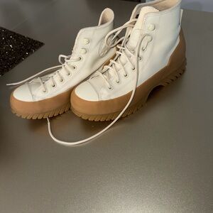 Converse Women's White High-Top Lace-Up Boots with Gum Platform Sole